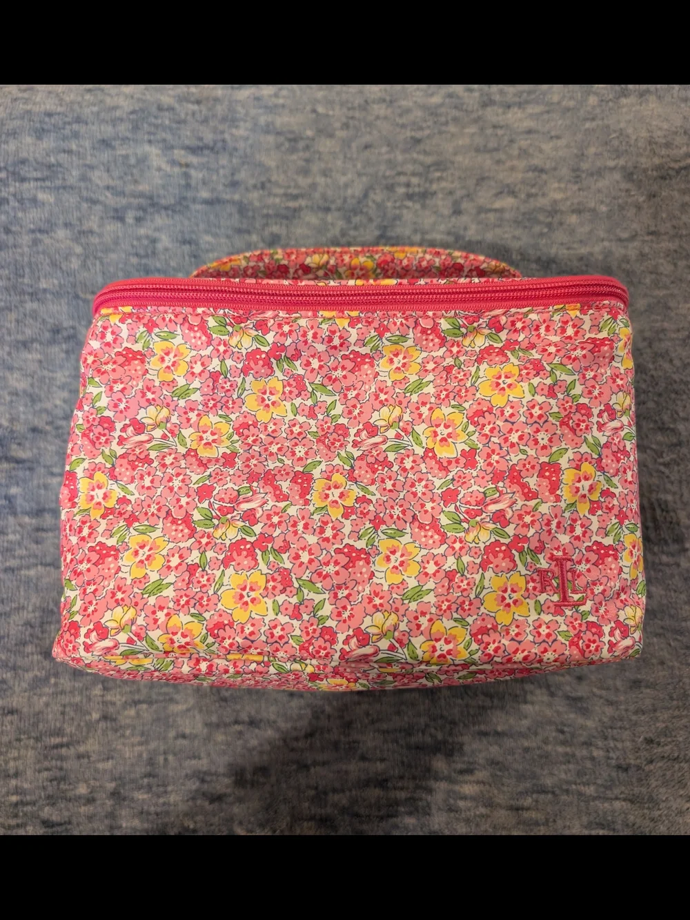 Lauren Ralph Lauren Pink Floral Zip Cosmetic Case